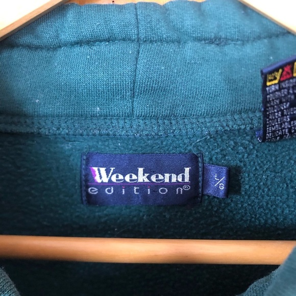 Vtg Weekend Edition Forest Green Sweat Shirt - Picture 3 of 16